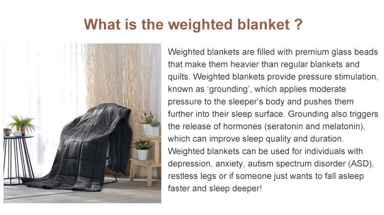 Oeko CE Certificated Ynm Cooling Bamboo Adult Kids Weighted Blankets Cotton Customized Sherpa Blanket Glass Beads 15lbs Fleece Weighted Blanket